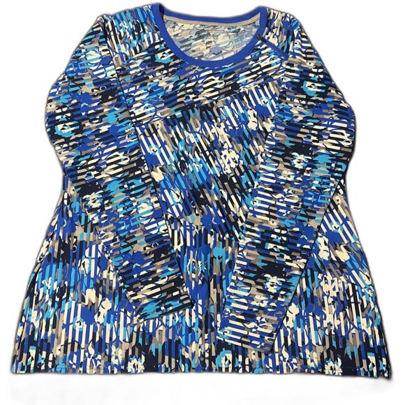Coolibar Women’s UPF 50+ Sun Protection Top- Long Sleeve- Blue Pattern- Sz XXL - Picture 1 of 8